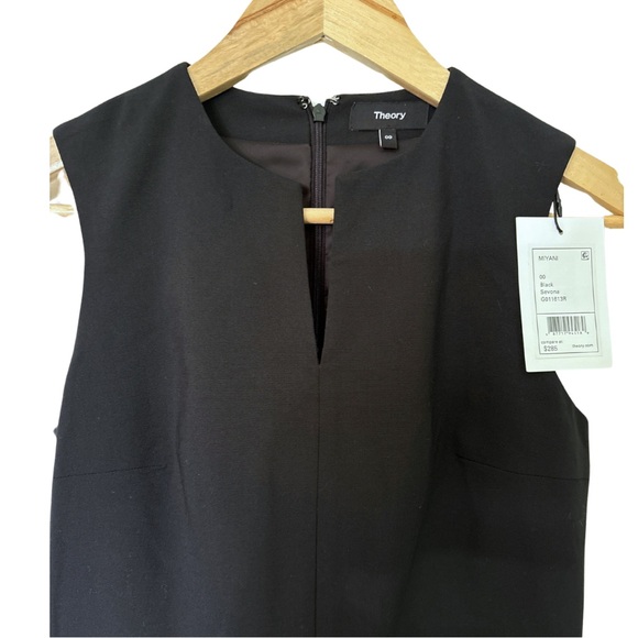 Theory Miyani Sevona Split Front Dress size 00 Black Stretch NWT - Picture 5 of 9